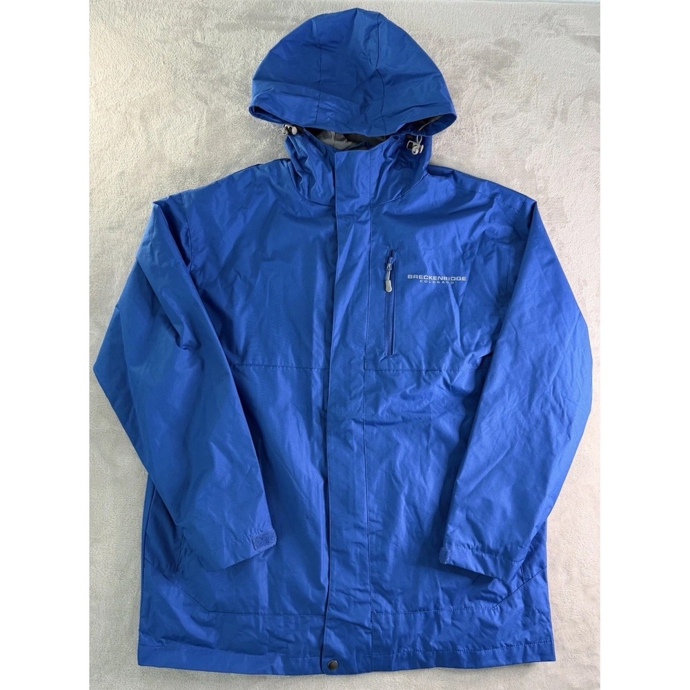 Outfitter Trading Breckenridge Colorado Hooded Rain Coat Blue Water Resistant XS